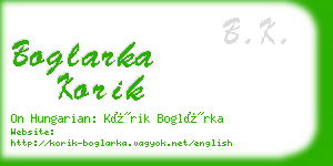 boglarka korik business card